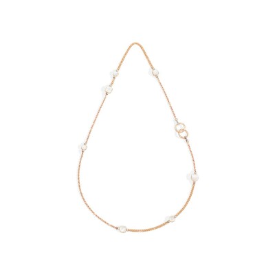 Collier Pomellato Nudo en or rose, or blanc, nacre, topazes blanches et diamants