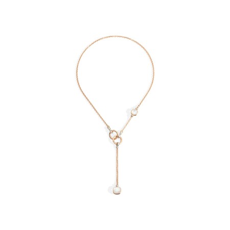 Collier Pomellato Nudo en or rose, or blanc, nacre, topazes blanches et diamants