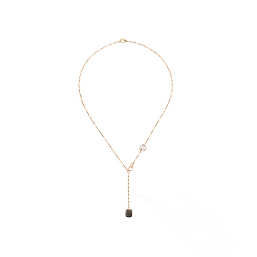 Pomellato Lasso Sabbia necklace, rose gold, white, brown and black diamonds