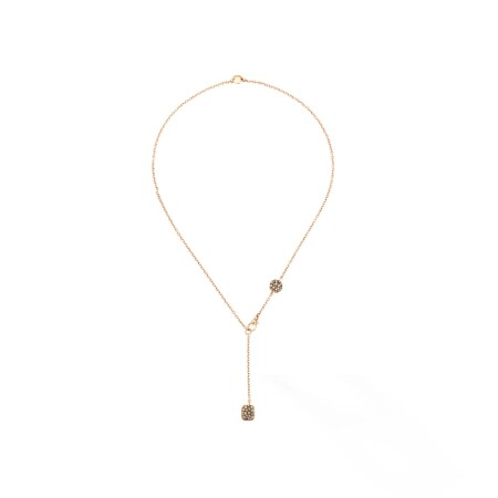 Pomellato Lasso Sabbia necklace, rose gold, white, brown and black diamonds