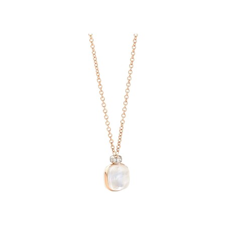 Pomellato Nudo necklace, rose gold, white gold, white topaz and diamonds