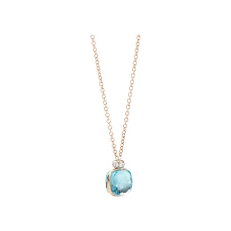 Pomellato Nudo pendant with chain, rose gold, white gold, topaz and diamond