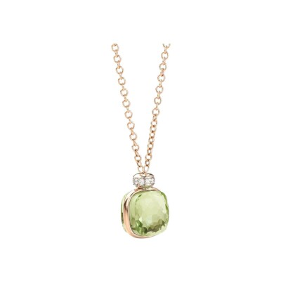 Pomellato Nudo necklace, rose gold, white gold, prasiolite and diamonds