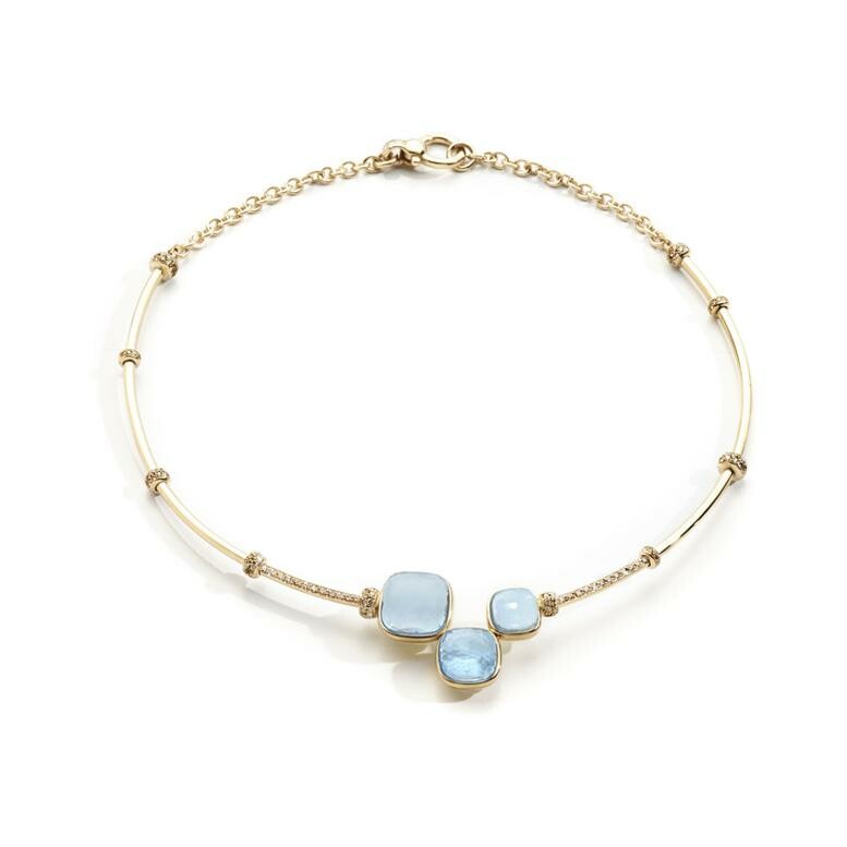 Pomellato Nudo necklace, rose gold, sky blue topaz and diamonds