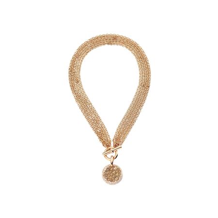 Collier Pomellato Sabbia en or rose, diamants et diamants bruns