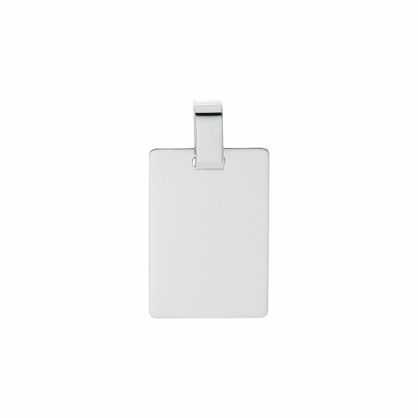 Pendentif rectangle en or blanc