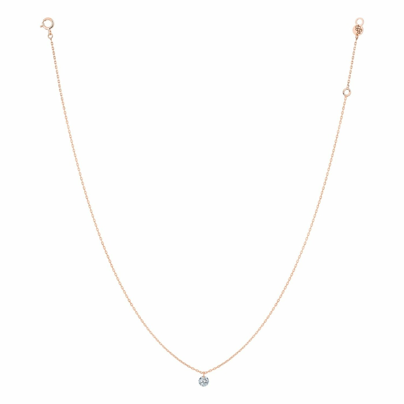 Collier La Brune & La Blonde 360° en or rose et diamant de 0.10ct