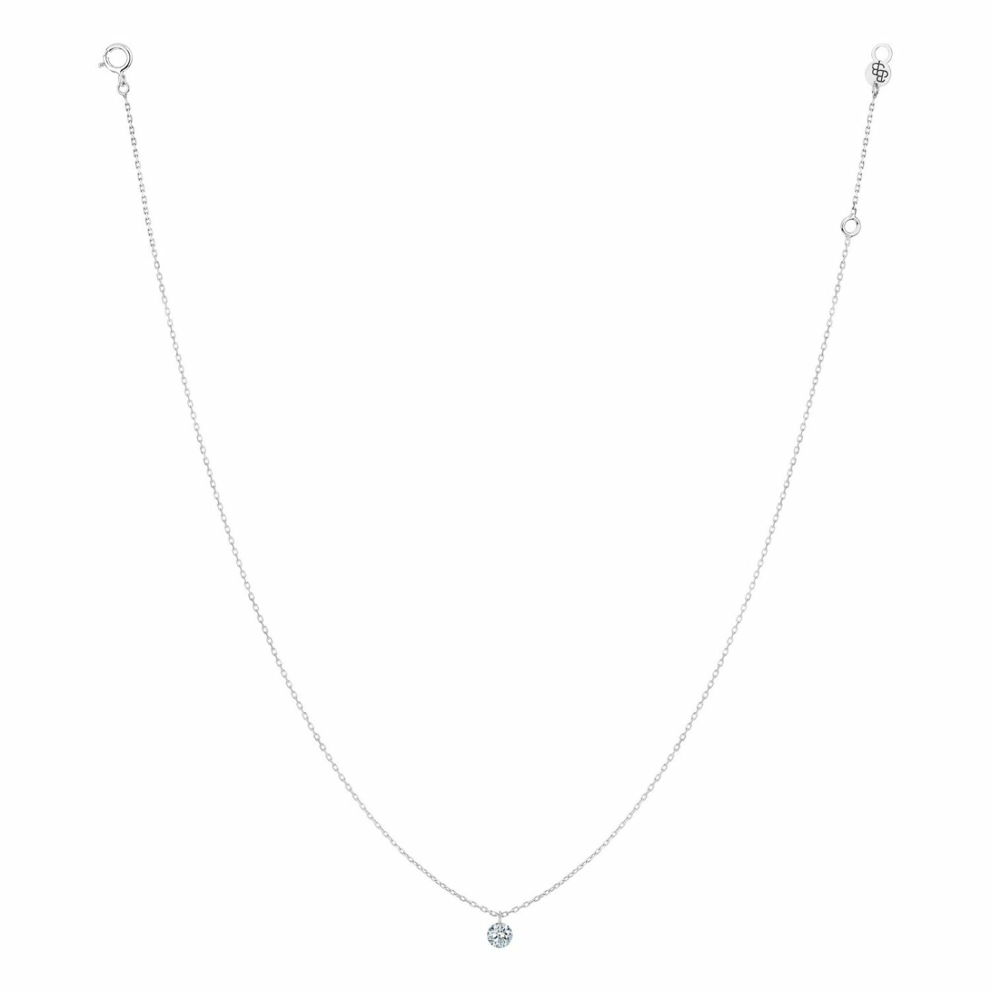 Collier La Brune & La Blonde 360° en or blanc et diamant de 0.10ct