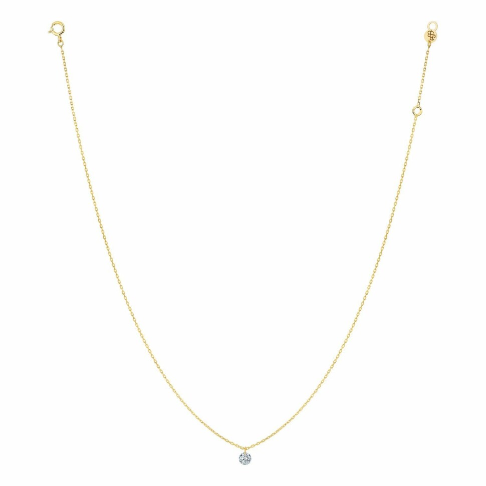 Collier LA BRUNE & LA BLONDE 360° en or jaune et diamant de 0.10ct