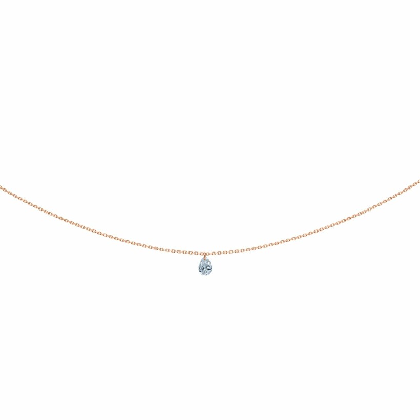 LA BRUNE & LA BLONDE 360° necklace, rose gold and 0.25ct pear-cut diamond