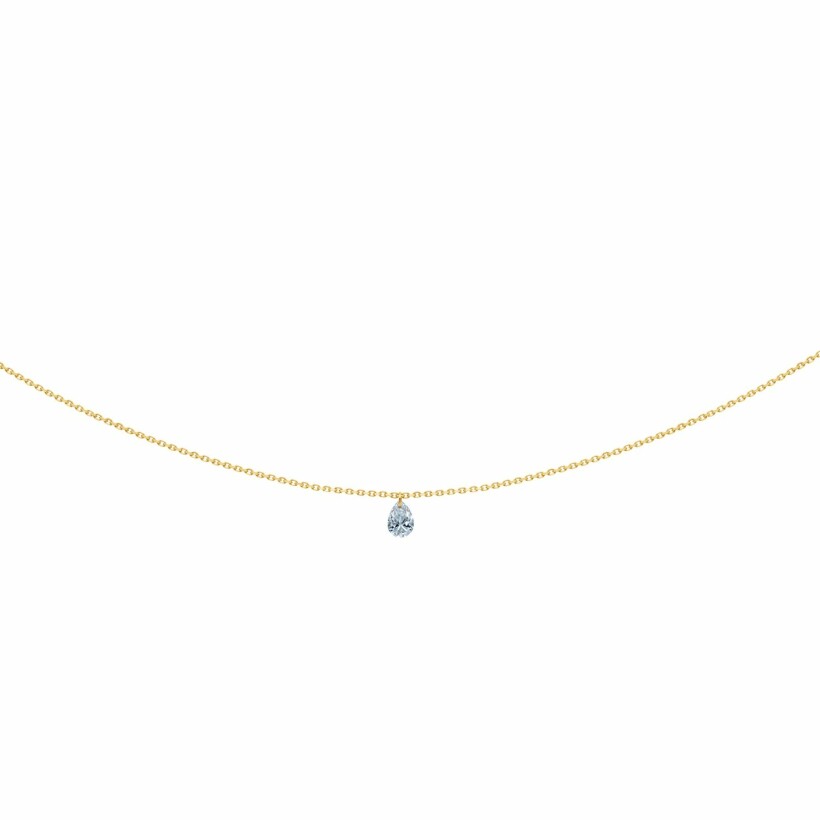 LA BRUNE & LA BLONDE 360° necklace, yellow gold and 0.25ct pear-cut diamond