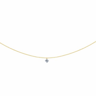 LA BRUNE & LA BLONDE 360° necklace, yellow gold and 0.20ct princess-cut diamond