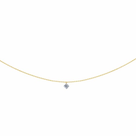 Collier LA BRUNE & LA BLONDE 360° en or jaune et diamant princesse de 0.20ct