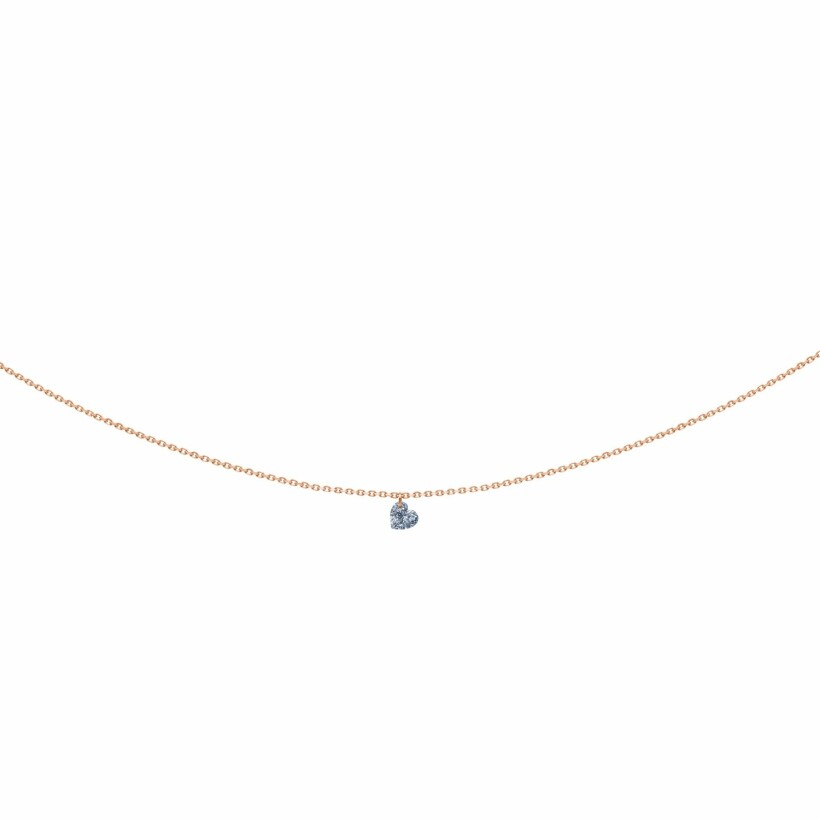 La Brune & La Blonde 360° necklace, rose gold and 0.15ct heart-cut diamond