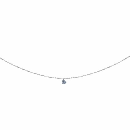 Collier La Brune & La Blonde 360° en or blanc et diamant coeur de 0.15ct