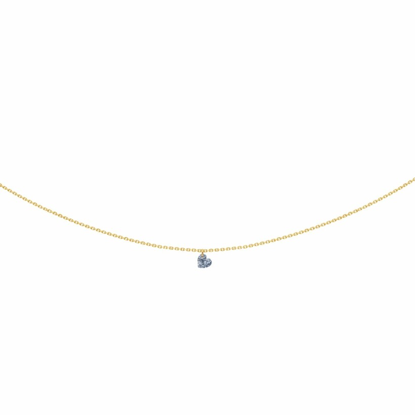 La Brune & La Blonde 360° necklace, yellow gold and 0.15ct heart-cut diamond