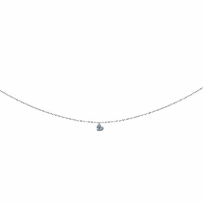 Collier La Brune & La Blonde 360° en or blanc et diamant coeur de 0.30ct