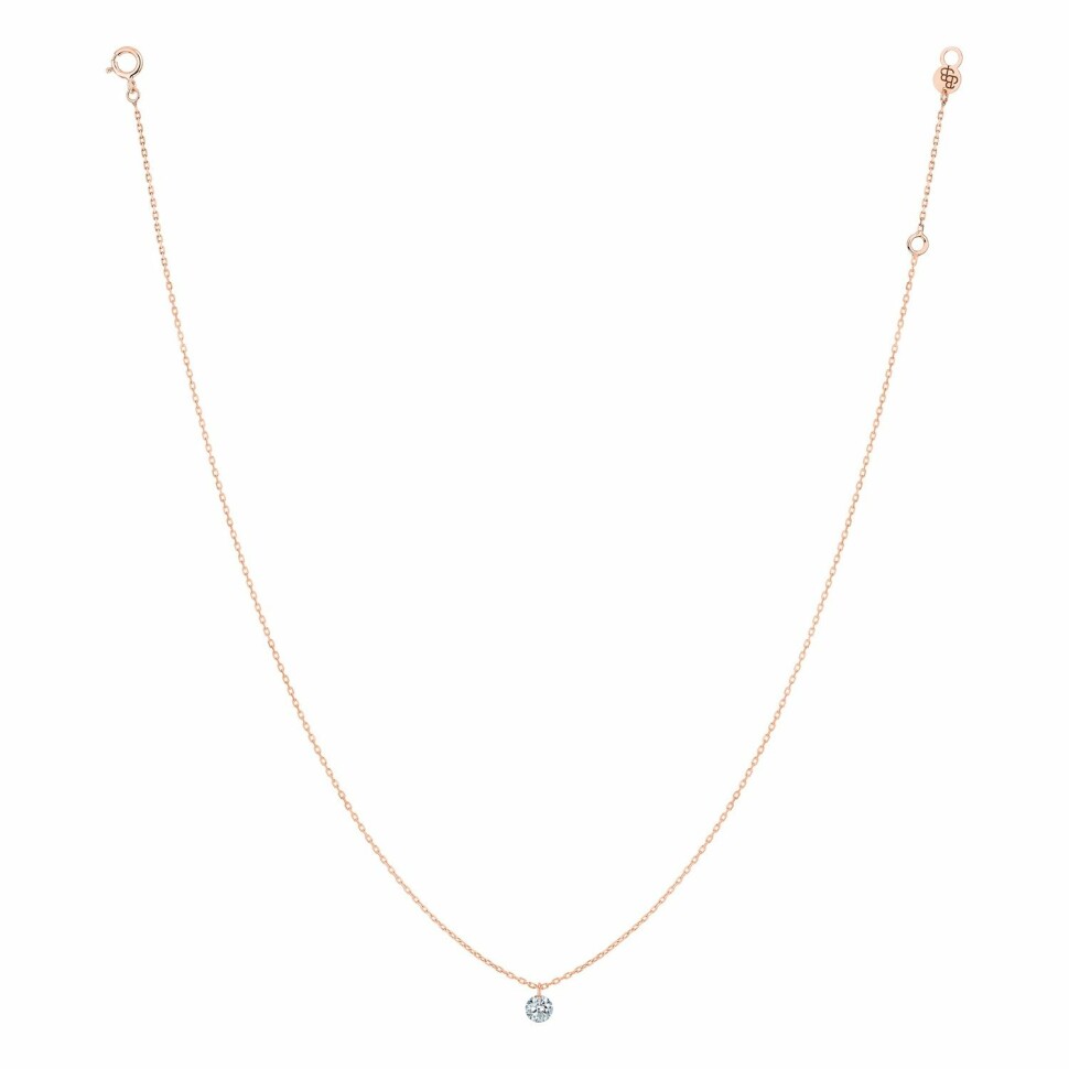 LA BRUNE & LA BLONDE 360° necklace, rose gold and 0.07ct diamond