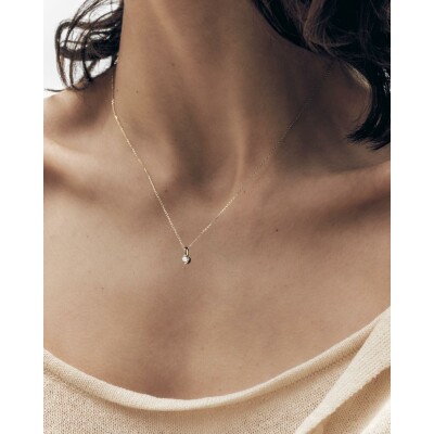 Pendentif PDPaola Fine Essentials en or jaune et diamant de synthèse