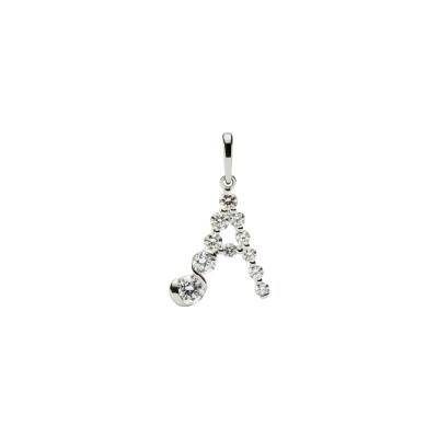 Pendentif PDPaola Fine Initial Pendants en or blanc et diamant de synthèse