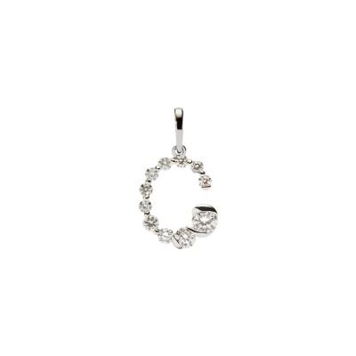 Pendentif PDPaola Fine Initial Pendants en or blanc et diamant de synthèse
