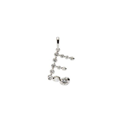 Pendentif PDPaola Fine Initial Pendants en or blanc et diamant de synthèse