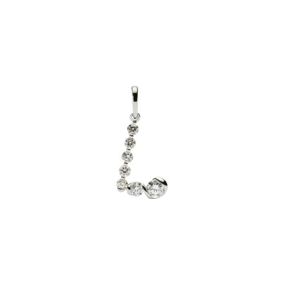 Pendentif PDPaola Fine Initial Pendants en or blanc et diamant de synthèse