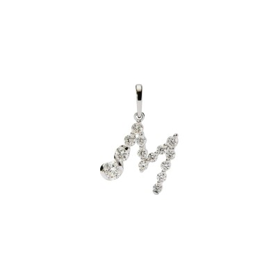 Pendentif PDPaola Fine Initial Pendants en or blanc et diamant de synthèse