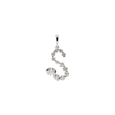 Pendentif PDPaola Fine Initial Pendants en or blanc et diamant de synthèse