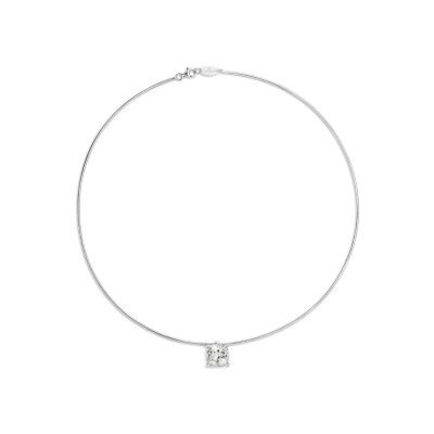 Pendentif Mauboussin Belle comme le Vent en argent, diamant  0.015 ct  et quartz cristal