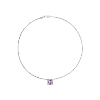 Pendentif Mauboussin Belle comme le Vent en argent, diamant  0.015 ct  et rose de France