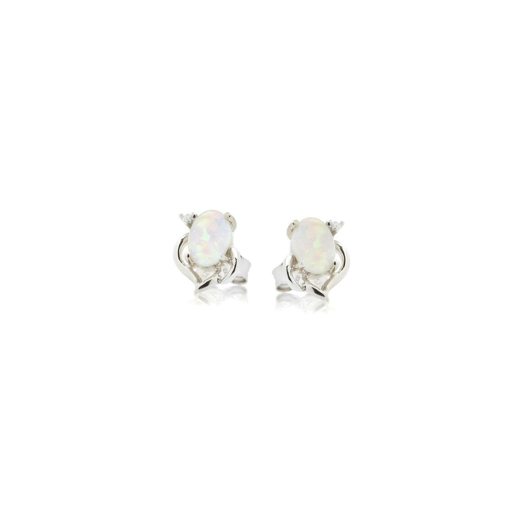 Boucles D'oreilles Opalite (labradorite) Plaquées Argent - Pendantes Dormeuses - Neuf Avec étiquettes