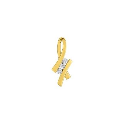 Pendentif en or jaune, or blanc et diamant 0.03ct