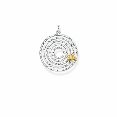 Pendentif Thomas Sabo Glam Soul labyrinthe en argent plaqué or et oxyde de zirconium