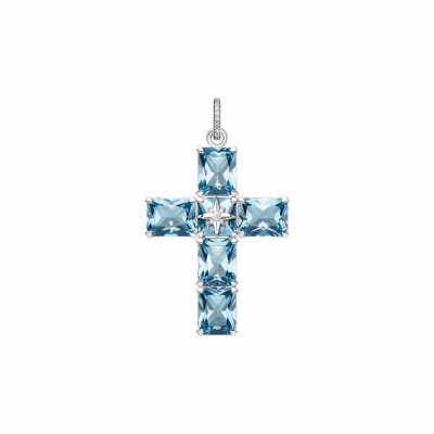 Pendentif Thomas Sabo croix en argent, oxyde de zirconium et spinelle synthétique