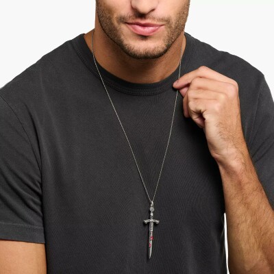 Pendentif Thomas Sabo en argent, oxyde de zirconium et rubis synthétique