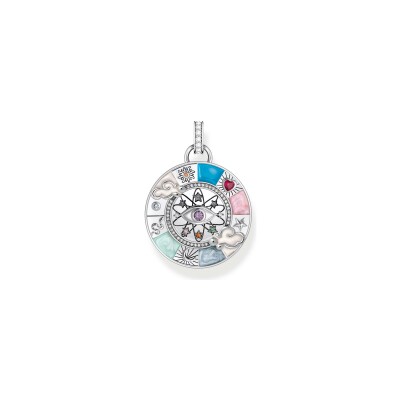 Pendentif Thomas Sabo Glam & Soul en argent, email, oxydes de zirconium, corindon et pierres synthétiques