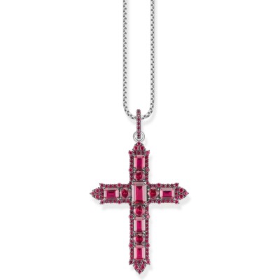 Pendentif Thomas Sabo Rebel At heart en argent et rubis synthétique