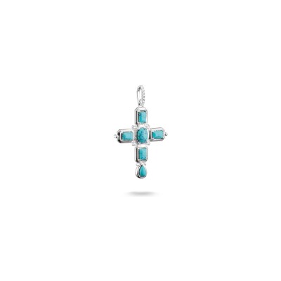 Pendentif Thomas Sabo en argent, oxyde de zirconium et turquoise d'imitation