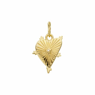 Pendentif Mya Bay Shinny Heart en métal doré et oxyde de zirconium