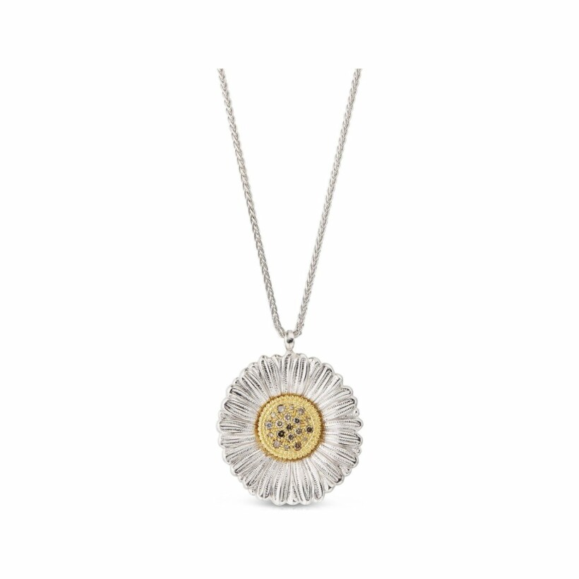 Buccellati Blossoms pendant, silver and brown diamonds
