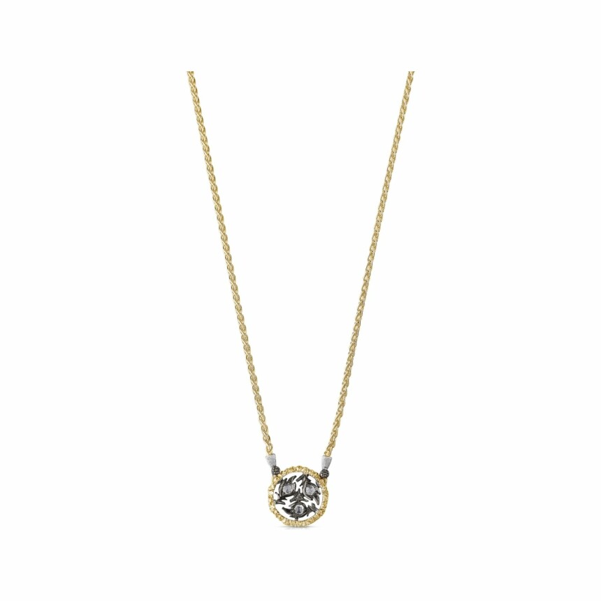 Buccellati Ramage pendant, white gold, yellow gold and diamonds