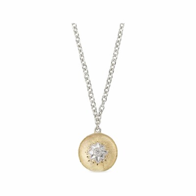 Pendentif Buccellati Macri Classica en or blanc, or jaune et diamants