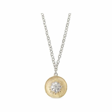 Pendentif Buccellati Macri Classica en or blanc, or jaune et diamants