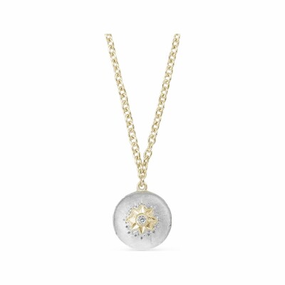 Pendentif Buccellati Macri Classica en or blanc, or jaune et diamants