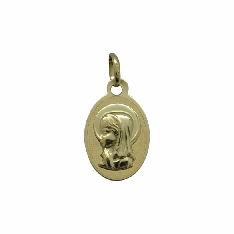 Médaille Vierge en or jaune, 10x17mm