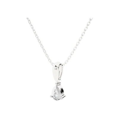 Pendentif en or blanc et diamants 0,015ct