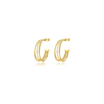 Boucles d'oreilles Pixies en acier doré