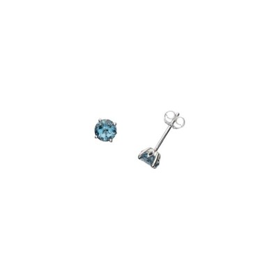 Boucles d'oreilles Gringoire Joaillerie en or blanc et topaze bleu London