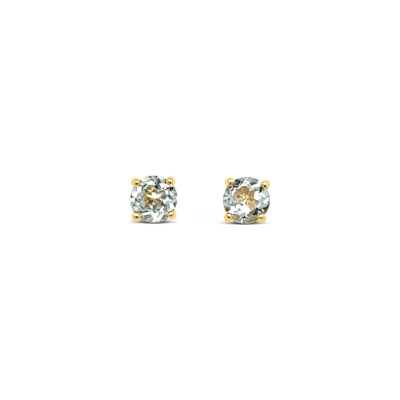 Boucles d'oreilles Gringoire Joaillerie en or jaune et aigue-marine